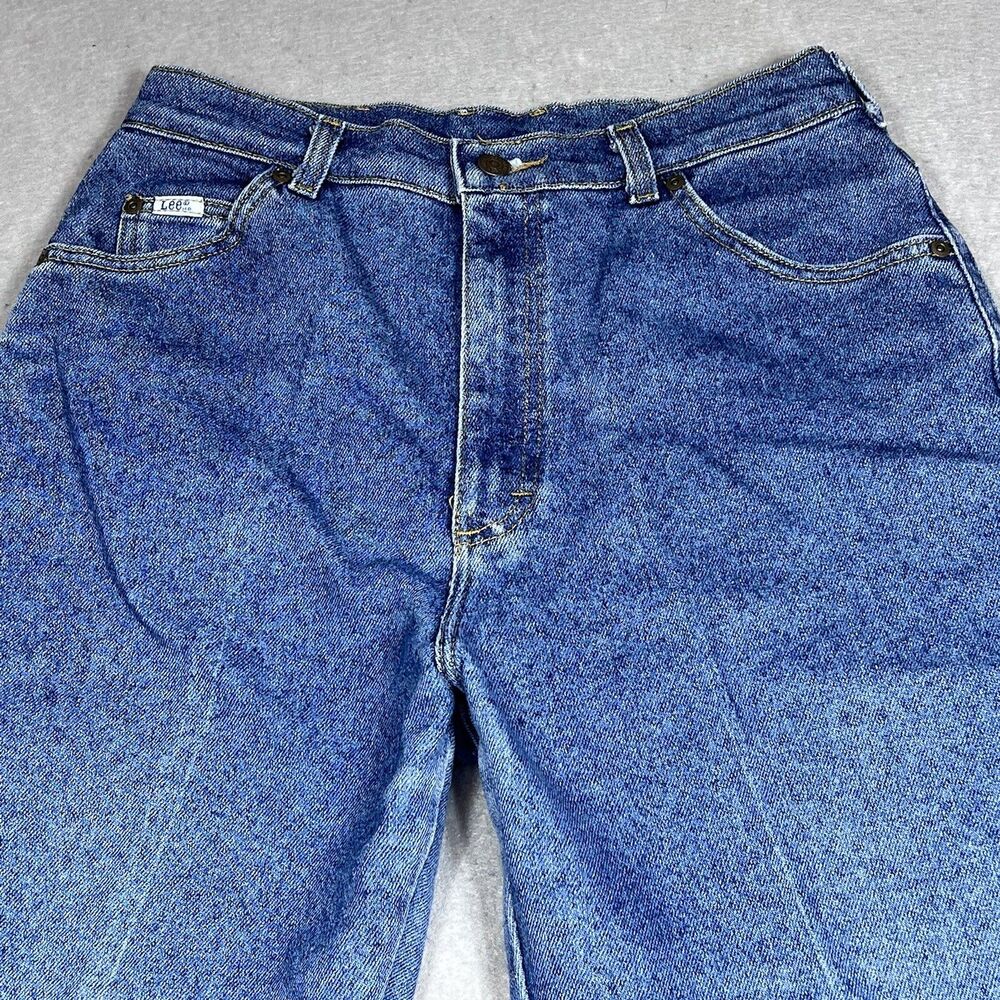 Vintage 80s LEE Sexy Chic Mom Tapered Jeans Womens SZ 31x30 High-Waist Acid-Wash - Picture 2 of 14